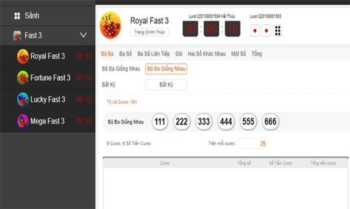 Luật chơi của xổ số Fast 3 W88 như thế nào?