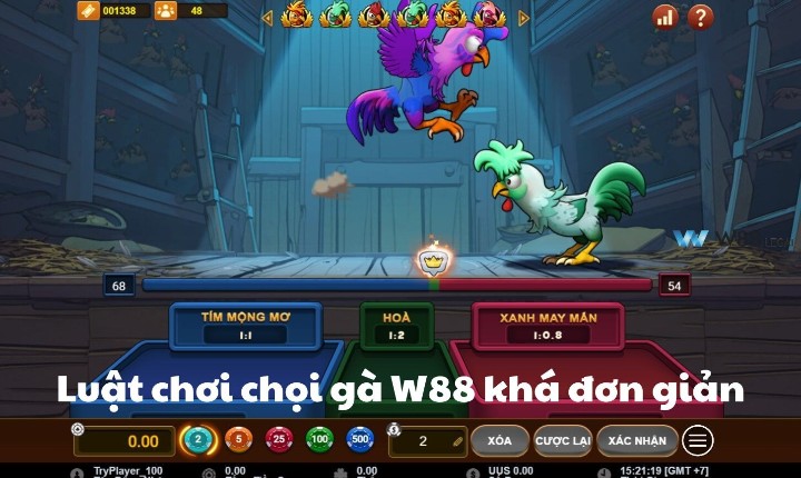 Luật chơi của tựa game chọi gà W88 khá đơn giản 